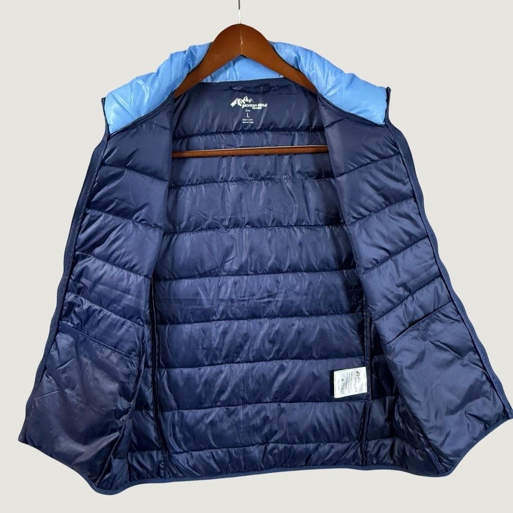 Jackson Hole Outdoorwear Women's Large Blue Ombre Puffer Vest Full Zip - Picture 4 of 10